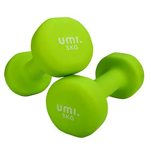 Umi - Mancuernas de Neopreno - Mancuernas con Revestimiento de Neopreno 2 x 3 kg