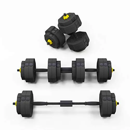 soges Juego de mancuernas ajustables de 25 kg con barra para entrenamiento en casa Conjunto de mancuernas ajustables de soges
