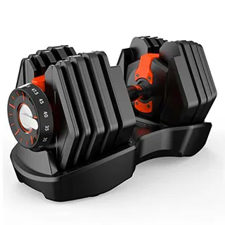 Mancuerna ajustable de peso 50 libras con placa de peso ajustable y automática rápida para entrenamiento corporal