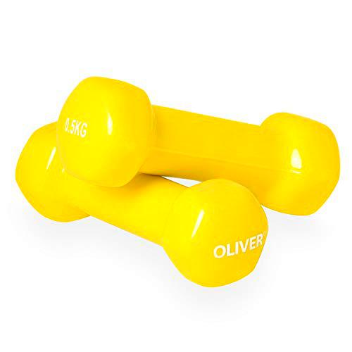 Oliver - Mancuernas con Revestimiento de Vinilo 2 x 0.5 kg Amarillo