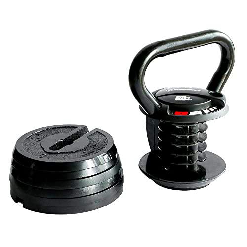Massforce Pro Pesa rusa ajustable de 2 kg a 18 kg, color negro