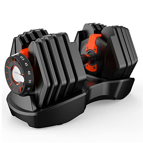 Mancuerna ajustable de peso 50 libras con placa de peso ajustable y automática rápida para entrenamiento corporal