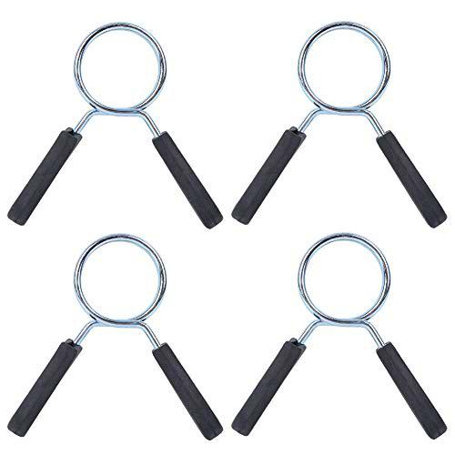 Oubit Bloqueo de Resorte con Mancuernas - 4 Piezas Clip de Resorte con Mancuernas Levantamiento de Pesas Bloqueo de Entrenamiento de Fuerza Abrazadera Spinlock Bloqueo de Cuello con Barra(30mm)