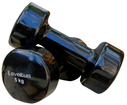 Sveltus - Juego de 2 Mancuernas de 5 kg, Color Negro