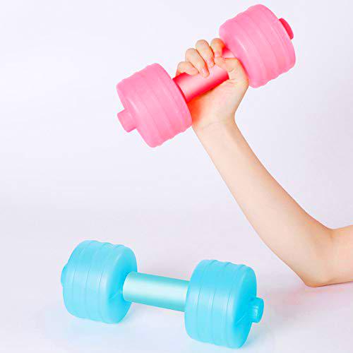 1 Pieza Mancuerna Llena de Agua,Mancuernas con Pesas Ajustables,Gimnasio en Casa Fitness Mancuernas,Peso Ajustable Mancuernas Regadas Equipo de Gimnasia Manual,Color Aleatorio (Rosa o Verde)