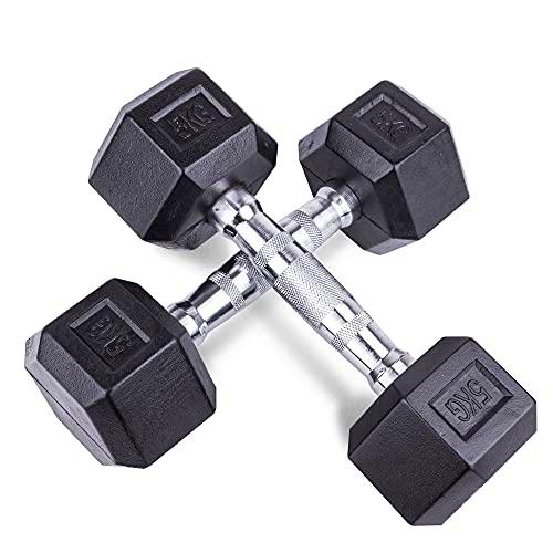 unycos - 2 Mancuernas con Núcleo Equilibrado - Revestimiento de Goma